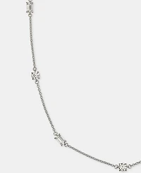Lauren Ralph Lauren Cubic Zirconia Station Collar Necklace in Sterling Silver