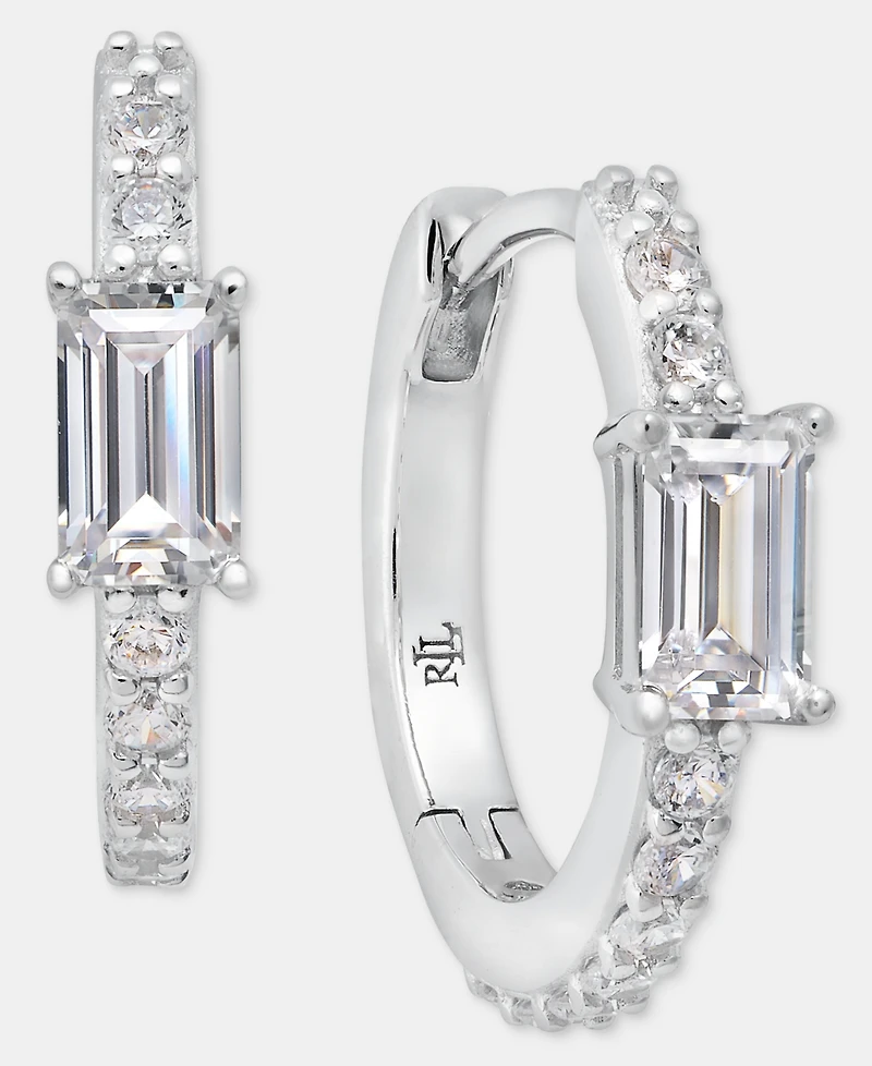 Lauren Ralph Lauren Cubic Zirconia Hoop Earrings in Sterling Silver