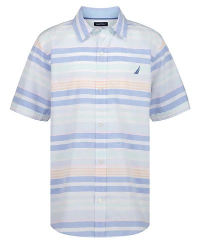 Nautica Boys' 8-20 Cabana Stripe Short-Sleeve Woven Shirt