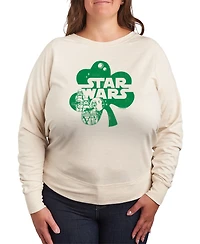 Hybrid Apparel Plus Star Wars St. Patrick's Day Clover French Terry Graphic Crewneck T-Shirt