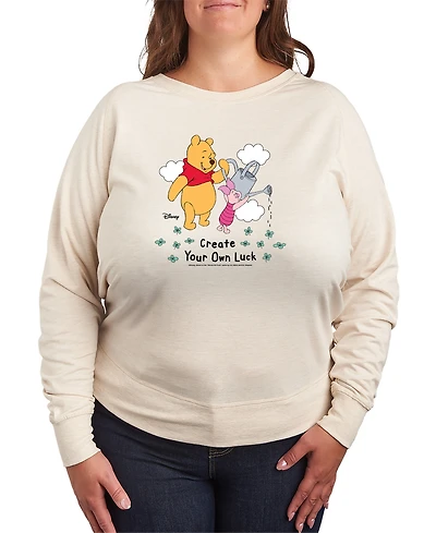 Hybrid Apparel Plus Disney Winnie the Pooh Patrick's Day Create Own Luck Sweatshirt