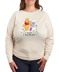 Hybrid Apparel Plus Disney Winnie the Pooh Patrick's Day Create Own Luck Sweatshirt