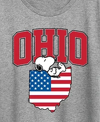 Hybrid Apparel Plus Peanuts Ohio Snoopy Graphic Crewneck T-Shirt