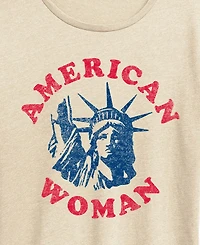 Hybrid Apparel Plus Instant Message American Woman Statue Of Liberty Graphic Crewneck T-Shirt