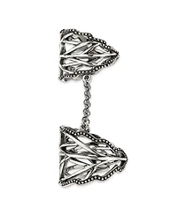 Curata Jewelry 925 Sterling Silver Solid Textured Polished Oxidized Full Finger Boho Adjustable Ring Ring