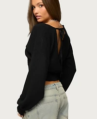 Edikted Women's Lillia V Neck Wrap Sweater