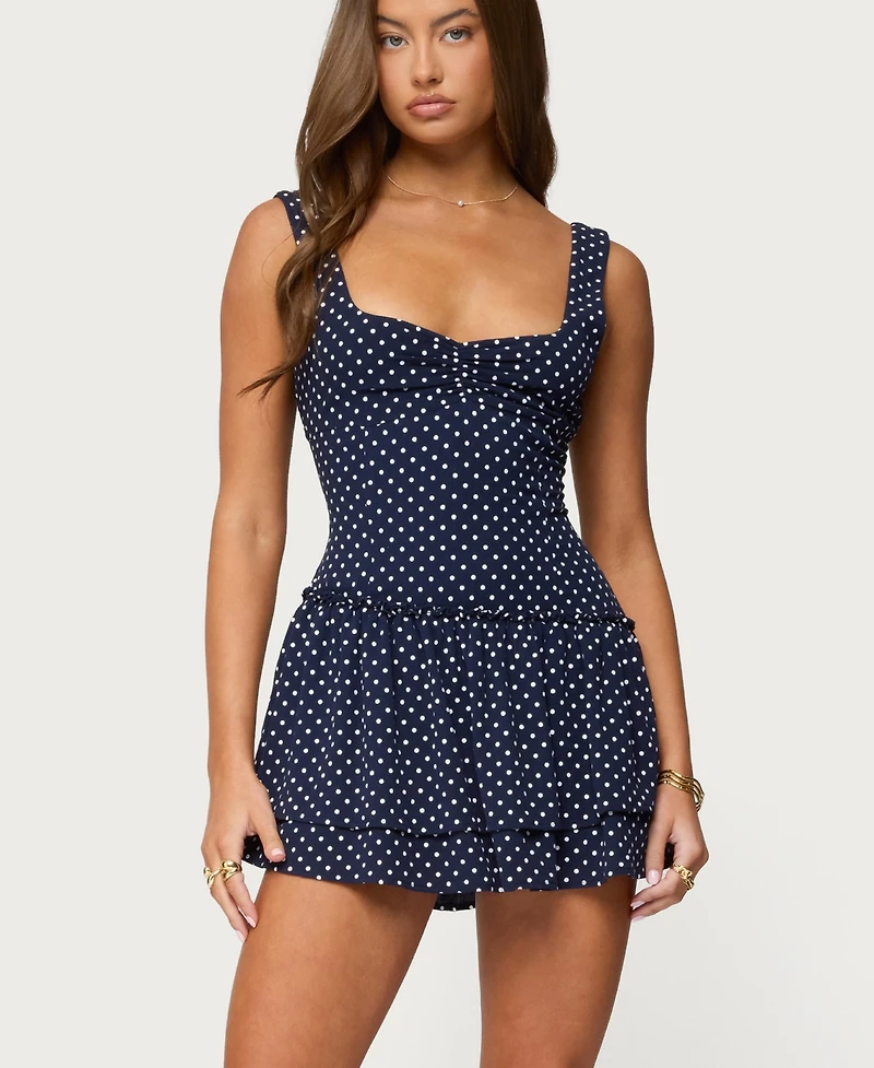Edikted Women's Mercedez Polka Dot Romper