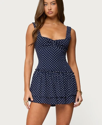 Edikted Women's Mercedez Polka Dot Romper