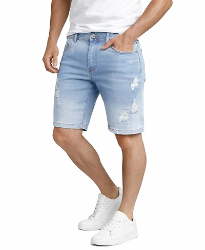 Blu Rock Men's Modern Slim-Fit Stretch Denim Shorts