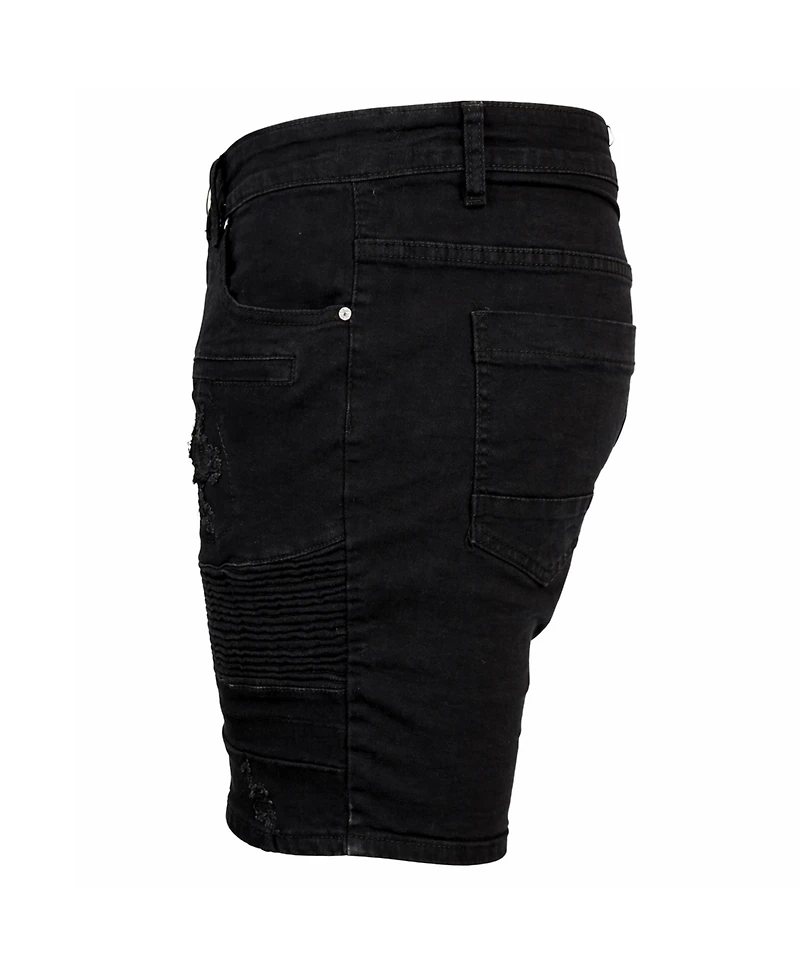 Blu Rock Men's Stretch Slim-Fit Casual Denim Shorts