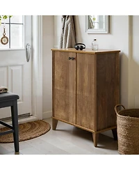 Tribesigns 5-Tier Shoe Cabinet with 3 Adjustable & Removable Shelves, Shoe Cabinet for Entryway, Modern Farmhouse Entry Way Shoe Storage Cabinet