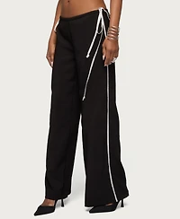 Edikted Women's Mikah Dotted Ribbon Wide Leg Pants