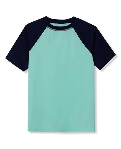 Lands' End Boys Chlorine Resistant Short Sleeve Crew Neck Upf 50 Rash Guard