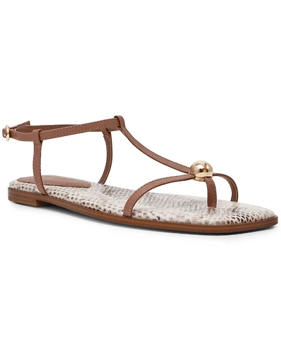 Steve Madden Women's Ritzy Ball-Stud Square Toe Flat Sandals
