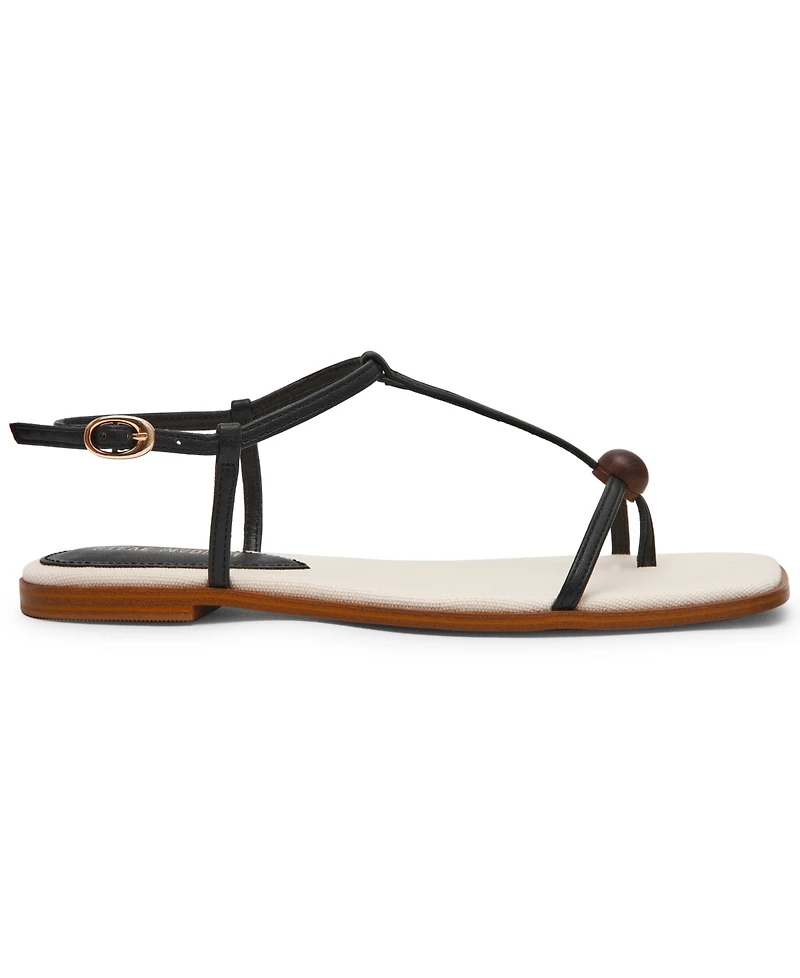 Steve Madden Women's Ritzy Ball-Stud Square Toe Flat Sandals