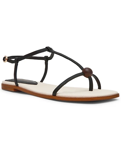 Steve Madden Women's Ritzy Ball-Stud Square Toe Flat Sandals