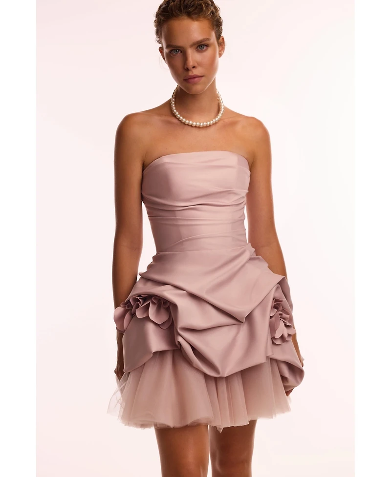 Milla Women's Rosette mini dress misty rose