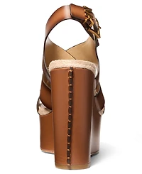 Michael Kors Women's Raven Buckle Wedge Sandals