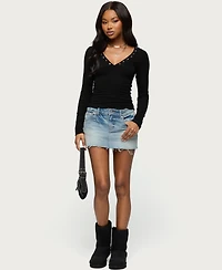 Edikted Women's Rossie Stud & Button Top