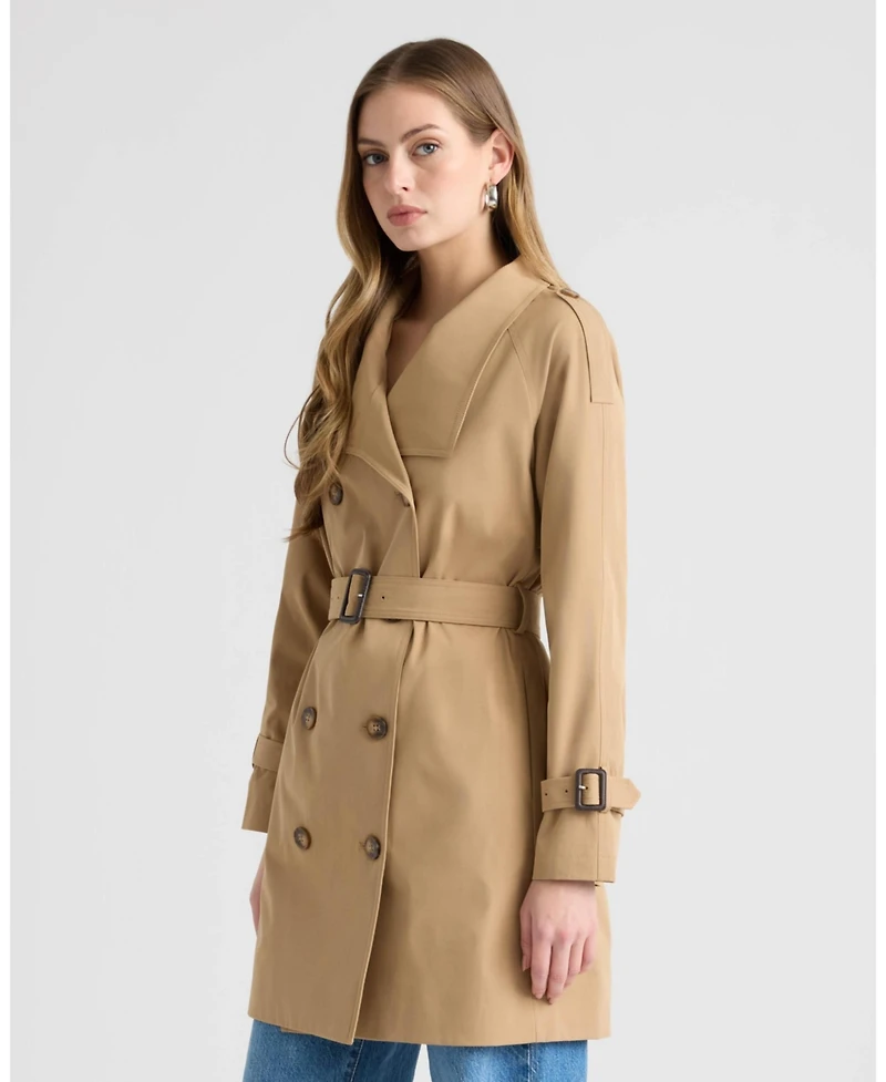Nvlt Women's Trench Coat with Self Belt