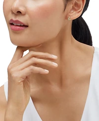 Macy's Created White Sapphire (1/2 ct. t.w.) Hoop Earrings in 14k Yellow Gold-Plated Sterling Silver