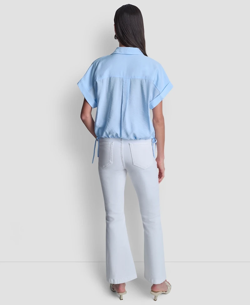 Dkny Women's Short-Sleeve Button-Down Blouse