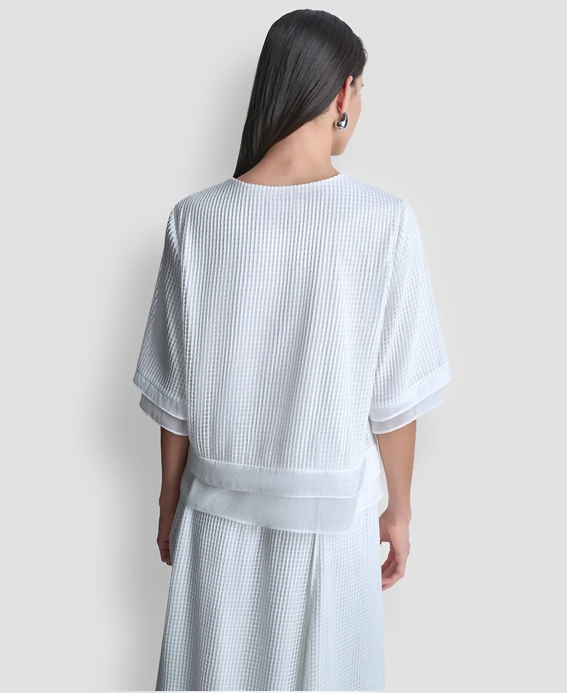 Dkny Women's Crew Neck Layered Top