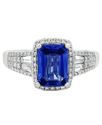 Macy's Tanzanite (1.85 ct. t.w.) & Diamond (0.41 ct. t.w.) Ring in 14k White Gold (Also Available in Emerald)