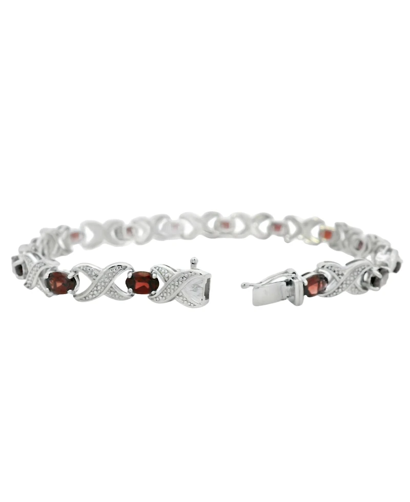 Macy's Multi-Gemstone (6.70 ct. t.w.) Bracelet Sterling Silver (Also Available Garnet)