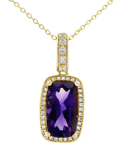 Macy's Sky Blue Topaz (5.50 ct. t.w.) & White (0.35 Pendant Necklace Sterling Silver (Also Available Pink Amethyst Amethyst)
