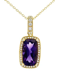 Macy's Sky Blue Topaz (5.50 ct. t.w.) & White (0.35 Pendant Necklace Sterling Silver (Also Available Pink Amethyst Amethyst)
