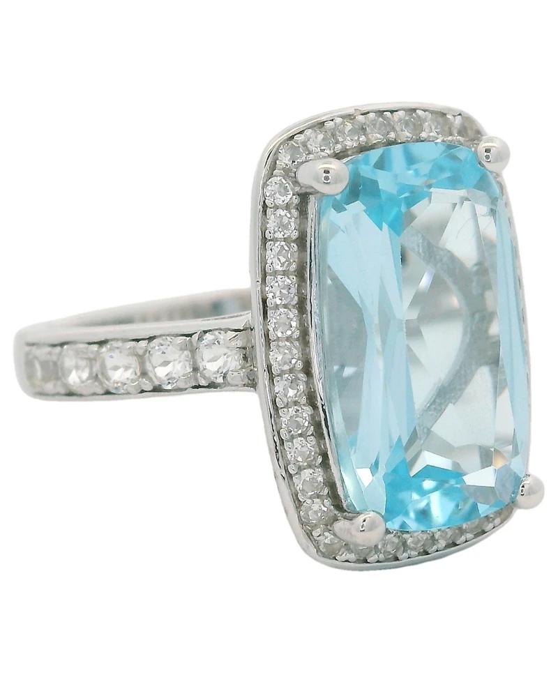 Macy's Sky Blue Topaz (5.75 ct. t.w.) & White Topaz (0.60 ct. t.w.) Ring in Sterling Silver