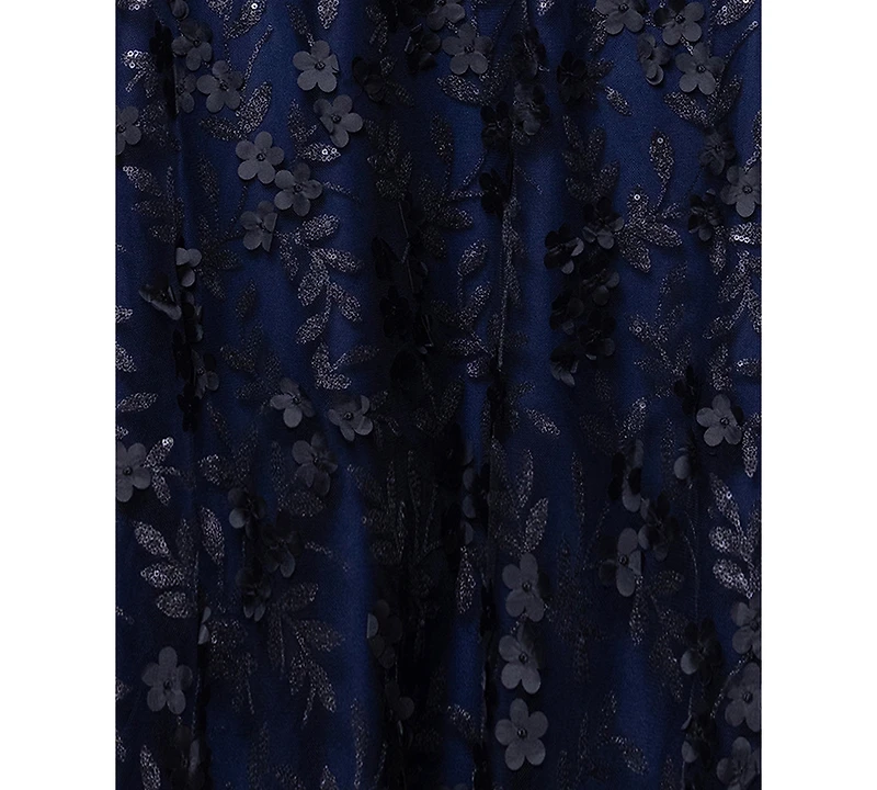 Xscape Plus Embellished 3D Flower Ball Gown