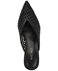 Nine West Women's Amelli Woven Kitten Heel Mules Pumps