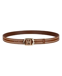 Tommy Hilfiger Women's Monogram Plaque Buckle Casual Belt