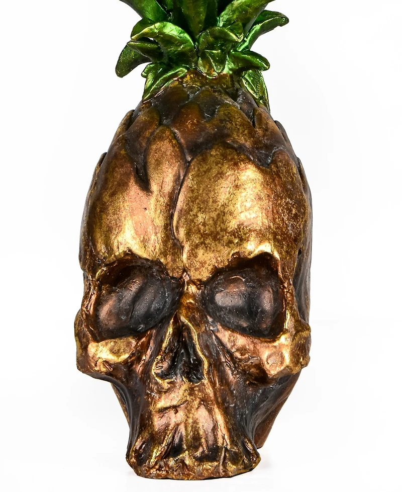 National Tree Company 14" Halloween Pineapple Skull Tabletop Decor