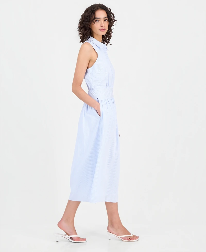 Sam Edelman Women's Striped Sleeveless Shirt Dress