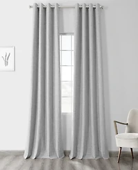 Half Price Drapes Millennial Grey Grommet Thermal Cross Linen Weave Blackout Curtain