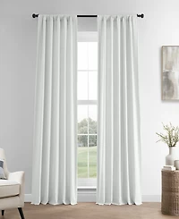 Half Price Drapes Crisp White French Linen Room Darkening Curtain