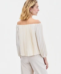 I.n.c. International Concepts Women's Off-The-Shoulder Pleated Blouse, Macy's Exclusive