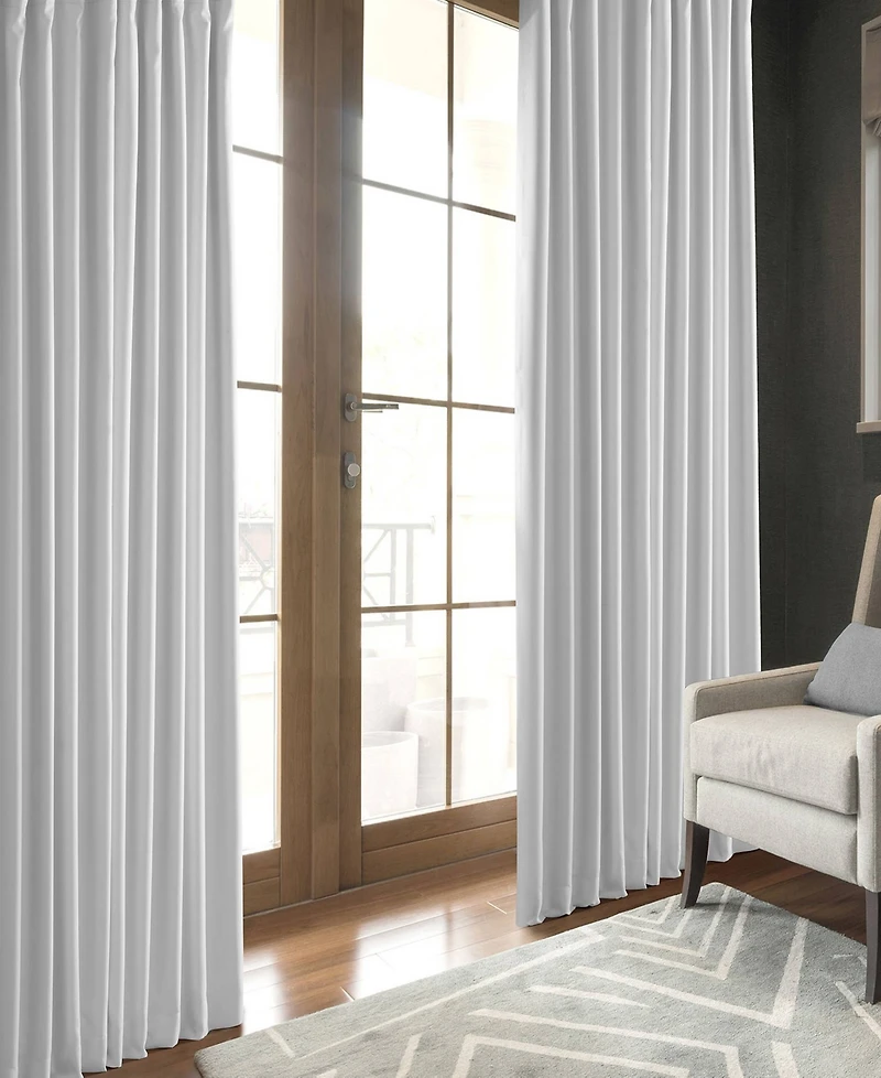 Half Price Drapes Mission White Faux Linen Hotel Blackout Curtain