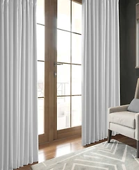 Half Price Drapes Mission White Faux Linen Hotel Blackout Curtain