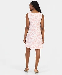 Charter Club Petite Embroidered Linen Shift Dress, Macy's Exclusive