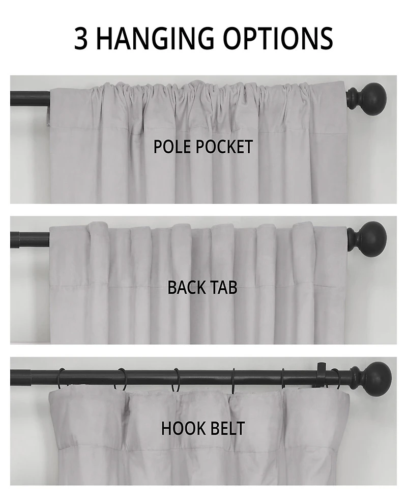 Half Price Drapes Reflection Grey Signature Velvet Blackout Curtain