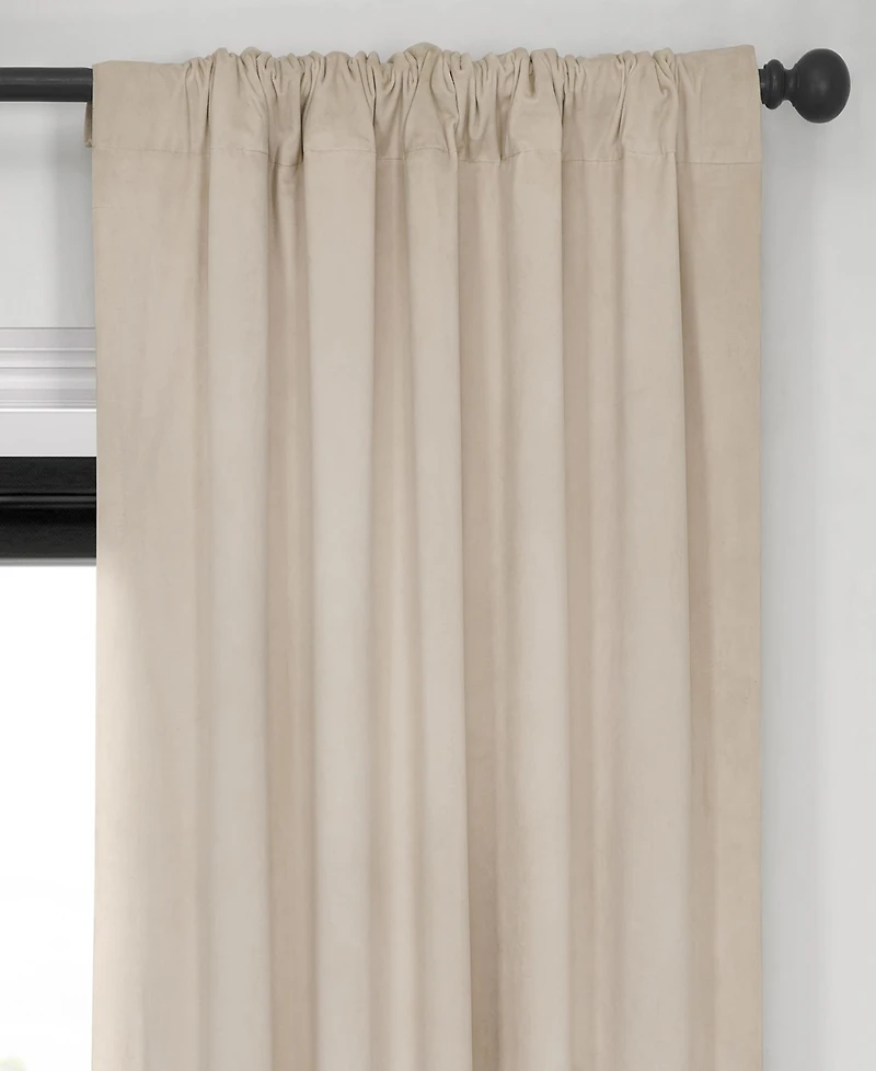 Half Price Drapes Neutral Ground Signature Velvet Blackout Curtain
