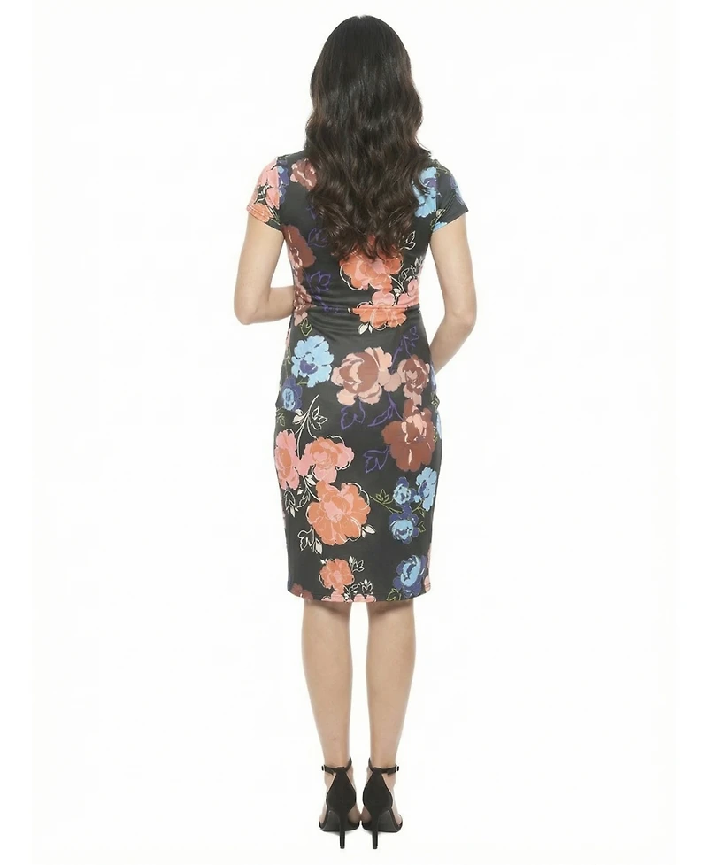 24seven Comfort Apparel Women's and Plus Maternity V-Neck Wrap Dress