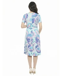 24seven Comfort Apparel Women's and Plus Maternity Short-Sleeve Midi Dress