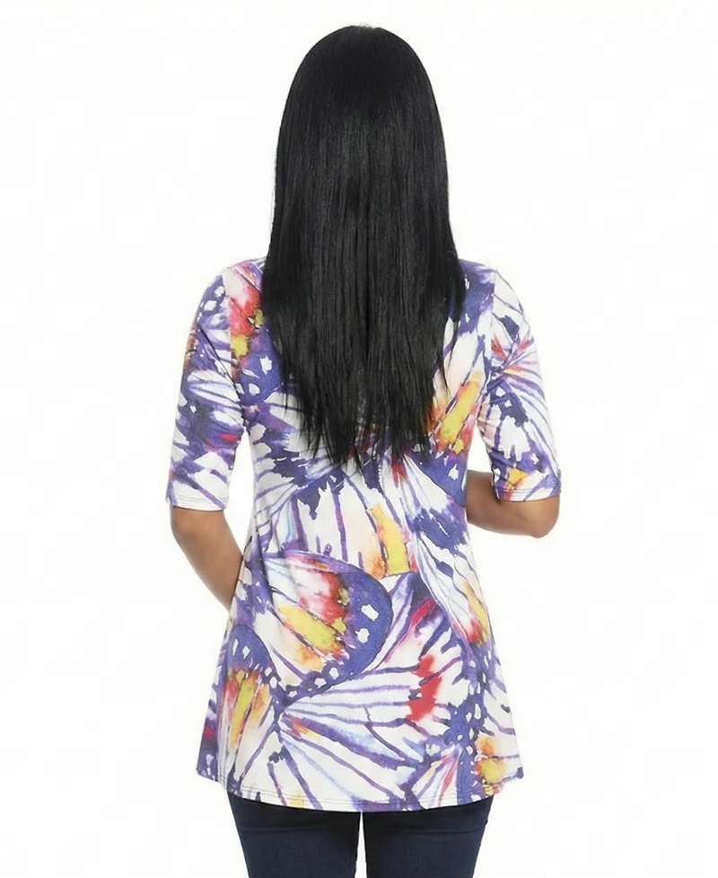 24seven Comfort Apparel Women's and Plus Scoop Neck Tunic Top