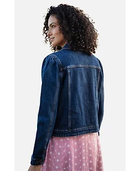 Yumi Women's Stretch Denim Pocket Detail Jacket