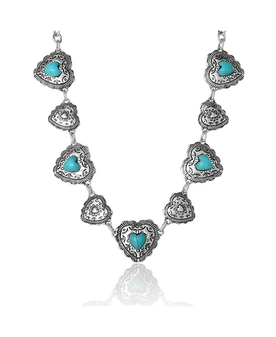 Jessica Simpson Concho Statement Necklace, Antique Silvera‘Tone